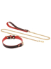 Obei Guide Me Real Leather Collar and Lead Set Red