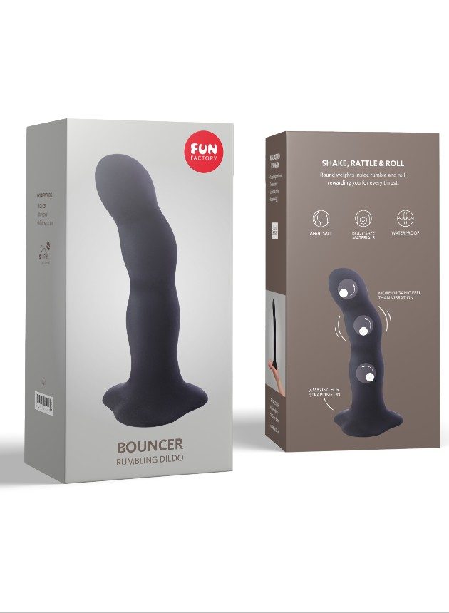 Fun Factory Bouncer Strap-On Dildo with Rumbling Balls