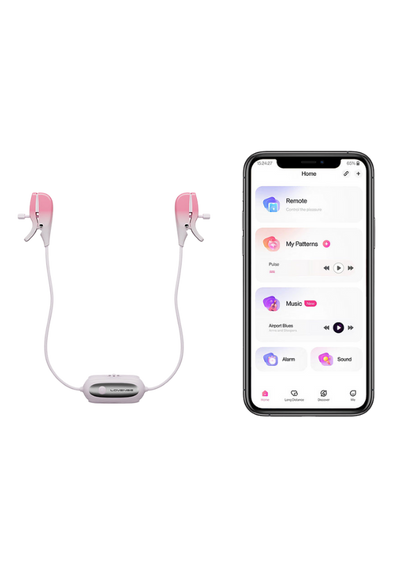 Lovense Gemini App-Controlled Vibrating Nipple Clamp Pink