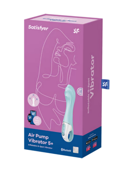 Satisfyer Air Pump Vibrator 5 App-Controlled Inflatable G-Spot Vibrator Light Blue