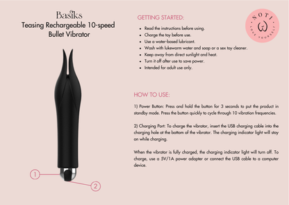 Basiks Teasing Rechargeable 10-speed Bullet Vibrator