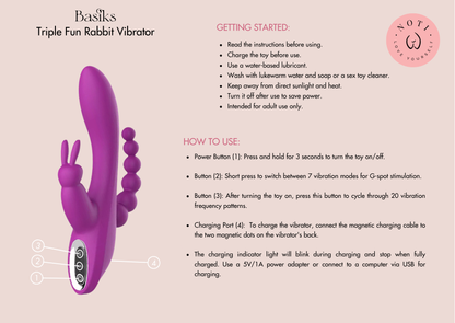 Basiks Triple Fun Rabbit Vibrator