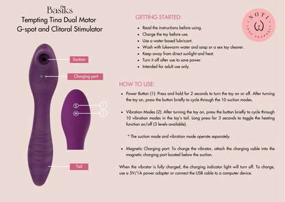 Basiks Tempting Tina Dual Motor G-spot and Clitoral Stimulator