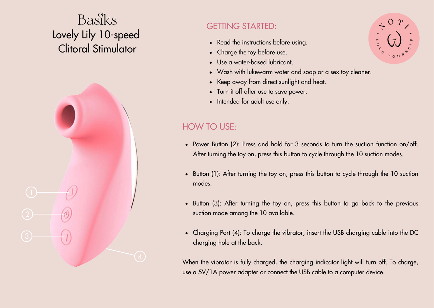 Basiks Lovely Lily 10-speed Clitoral Stimulator
