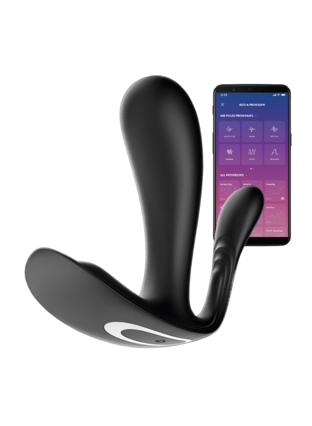 Satisfyer Top Secret+ App-Controlled Vibrating G-Spot and Anal Stimulator Black