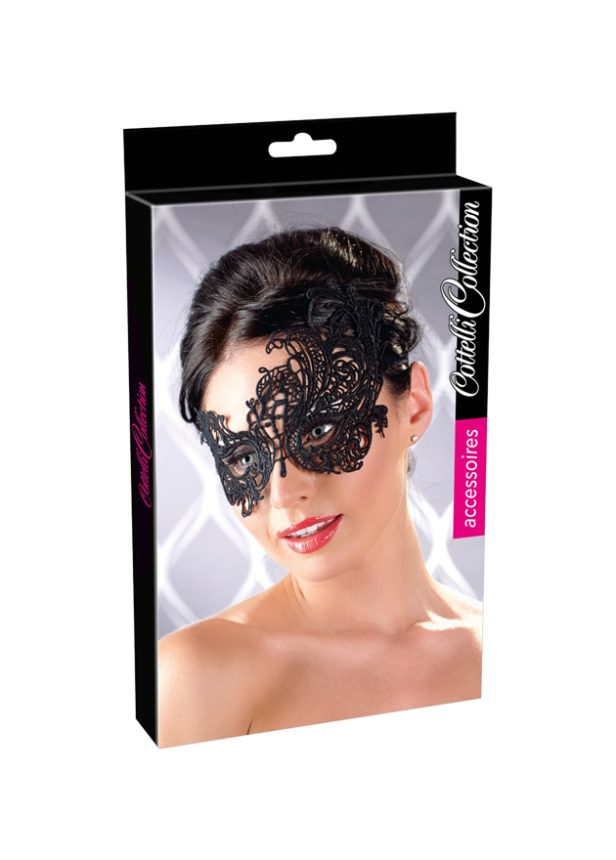 Asymmetric Embroidered Masquerade Mask (red-n-1)