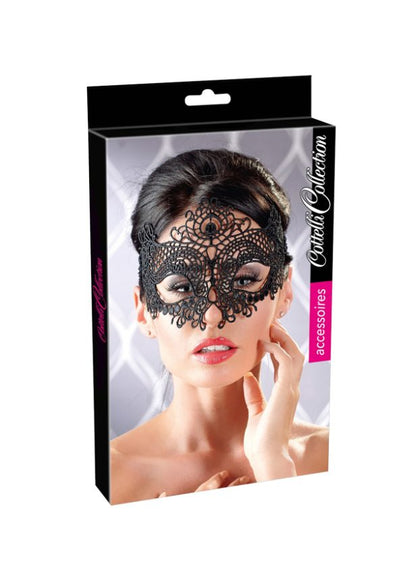 Cottelli Collection Embroidered Masquerade Mask (red-n-1)