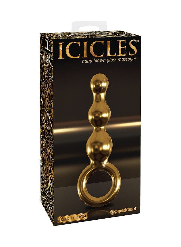 Icicles Gold Editon G10 Hand Blown Glass Massager (gold-n-3)