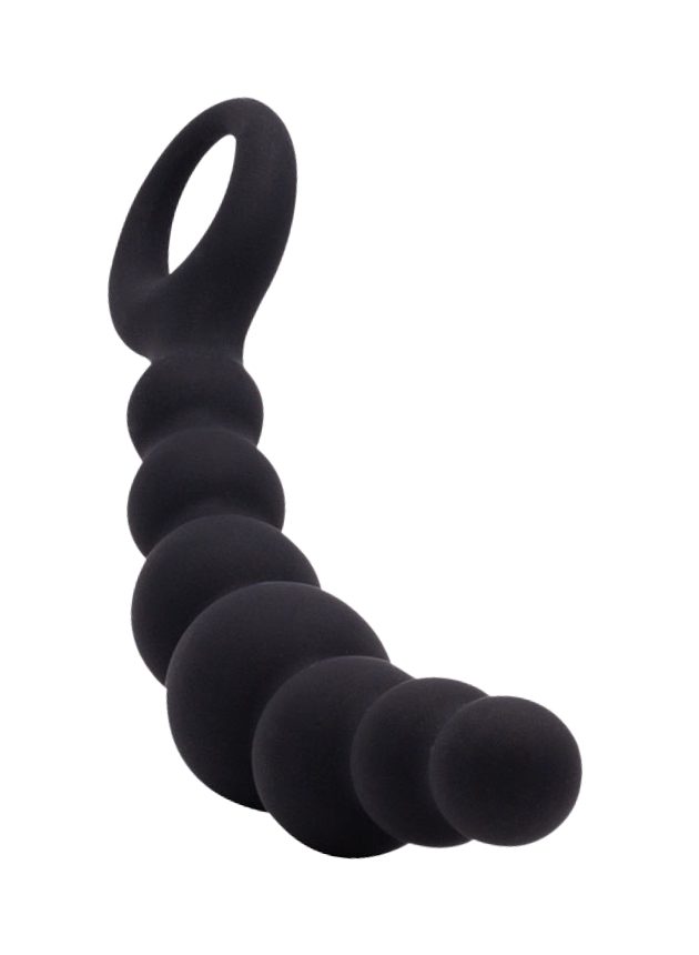 Basiks Noir Curved Pearl String Butt Plug 18 5 Cm (black-18.5 cm-2)