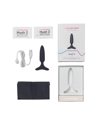 Lovense Hush 2 Bluetooth Remote Controlled Wearable Butt Plug (black-1 in-4)