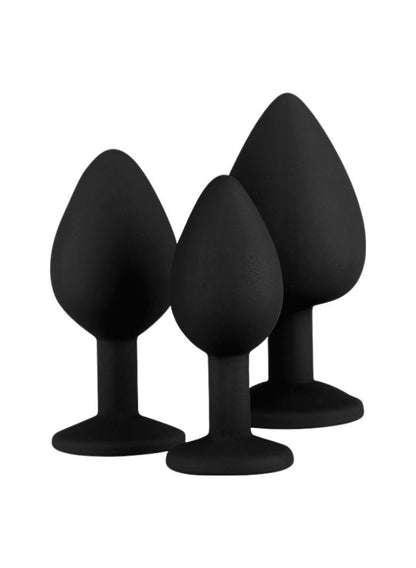 Noti Jewelled Butt Plug Set Of 3 (black-set-1)