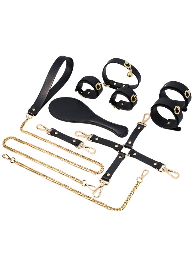 Obei Bound To Please Leather Bondage Set (black-set-1)