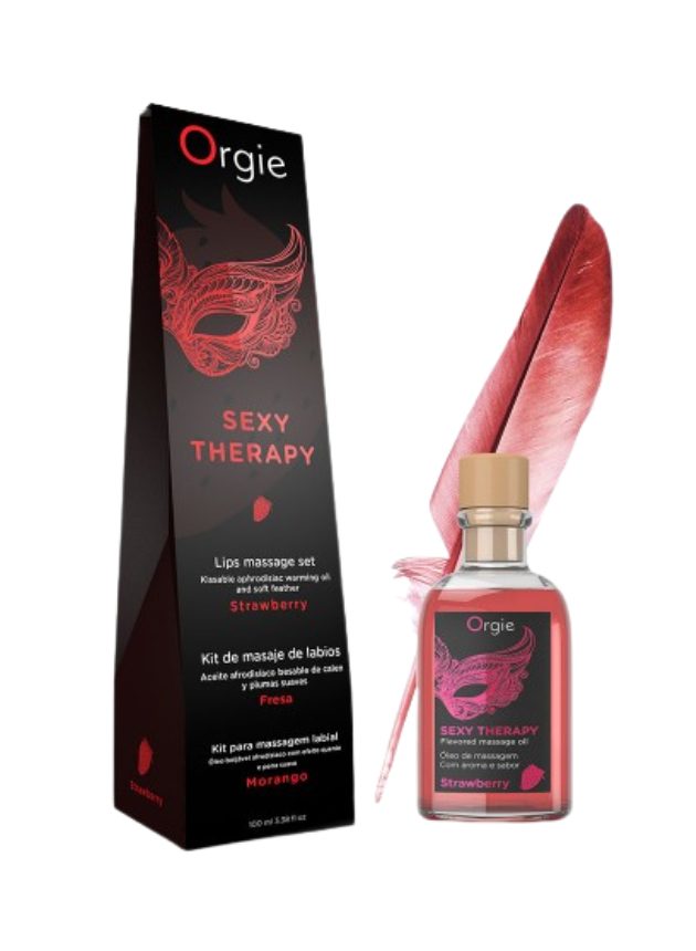 Orgie Lips Massage Kit Strawberry Kissable Intimate Gel (strawberry-n-1)