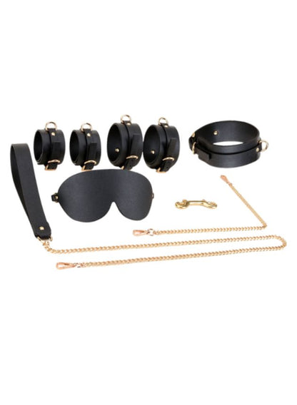 Obei Bound To Tease Real Leather Bondage Set (black-set-1)