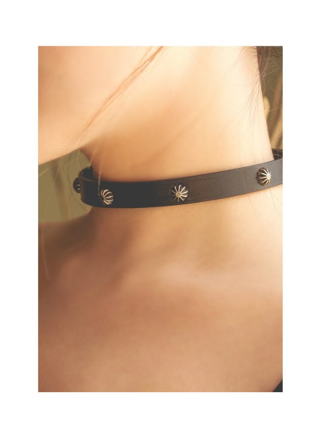 Obei Real Leather Collar Black (black-n-3)