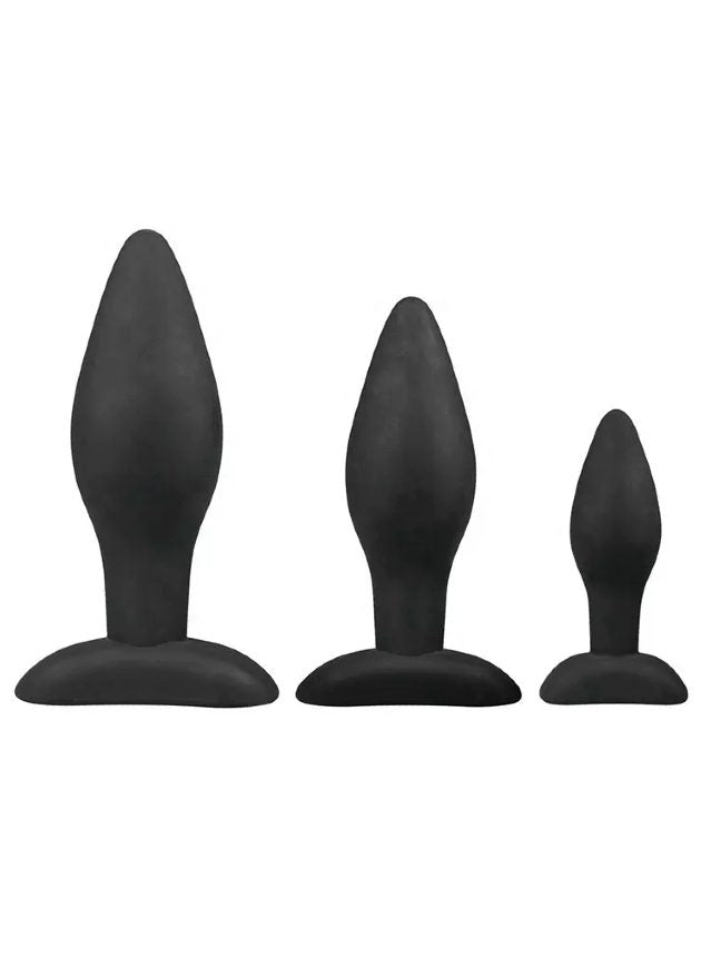 Noti Sensation Butt Plug Set Of 3 (black-set-1)