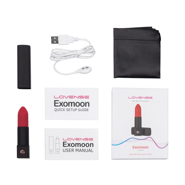 Lovense Exomoon App Controlled Secret Lipstick Bullet Vibrator (black-n-6)